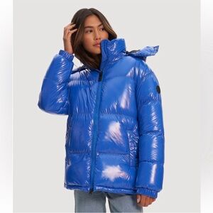 Noise Blue Puffer Coat Aesha Puffer Short Coat XXL